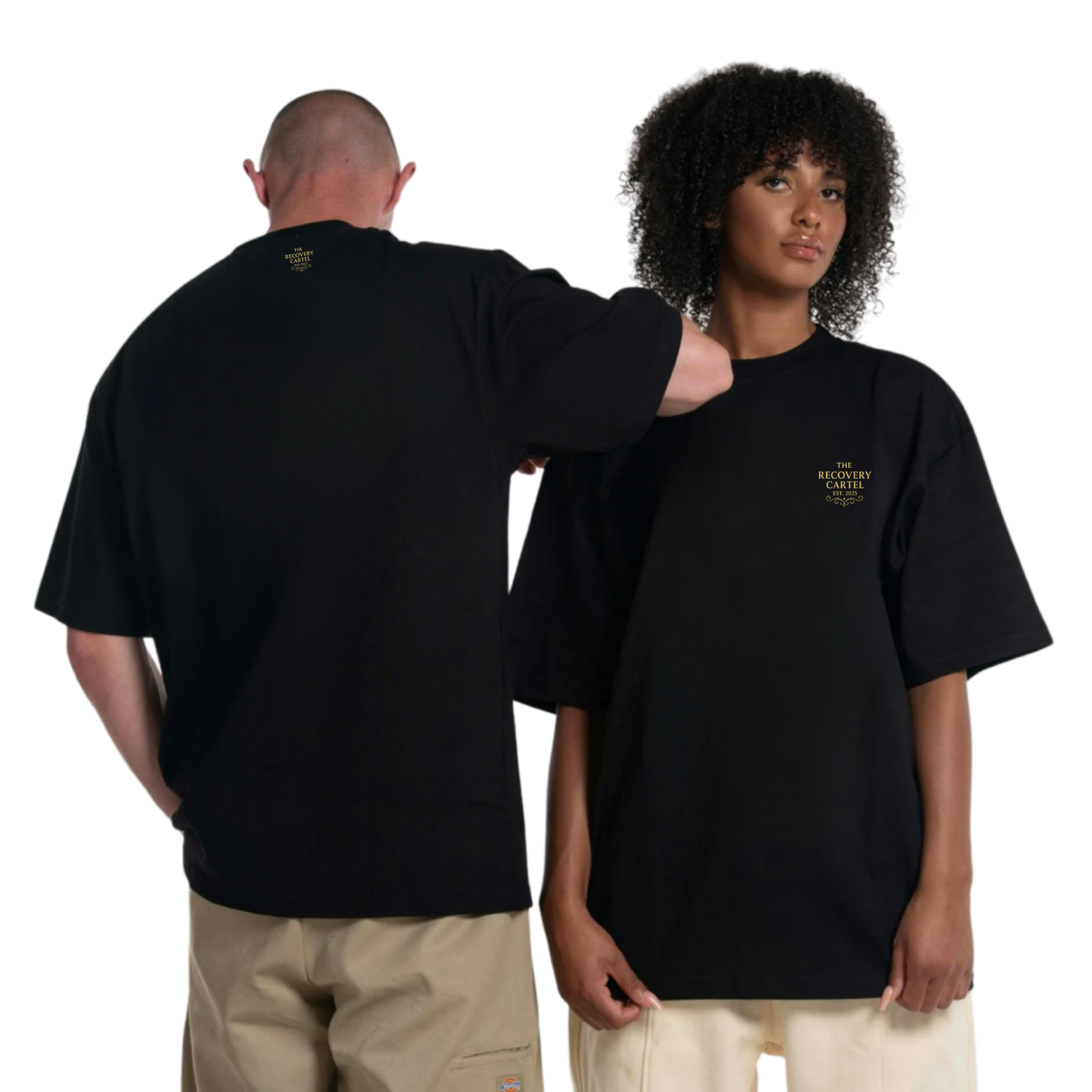 The Recovery Cartel - Long Signature T-shirt (White / Black)