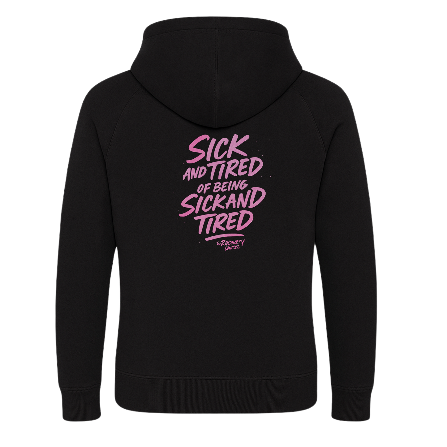 Sick n Tired  Premium Hoodie (Black Hoodie  with colour variant logo)