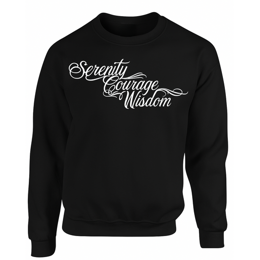 White - Serenity Courage Peace Sweatshirts (multi colours) (Copy)