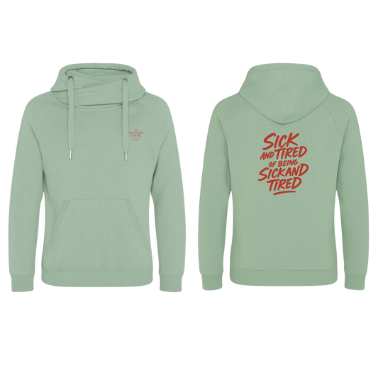 Sick n Tired  Premium Hoodie (Dusty Green Hoodie with colour Variant logo)