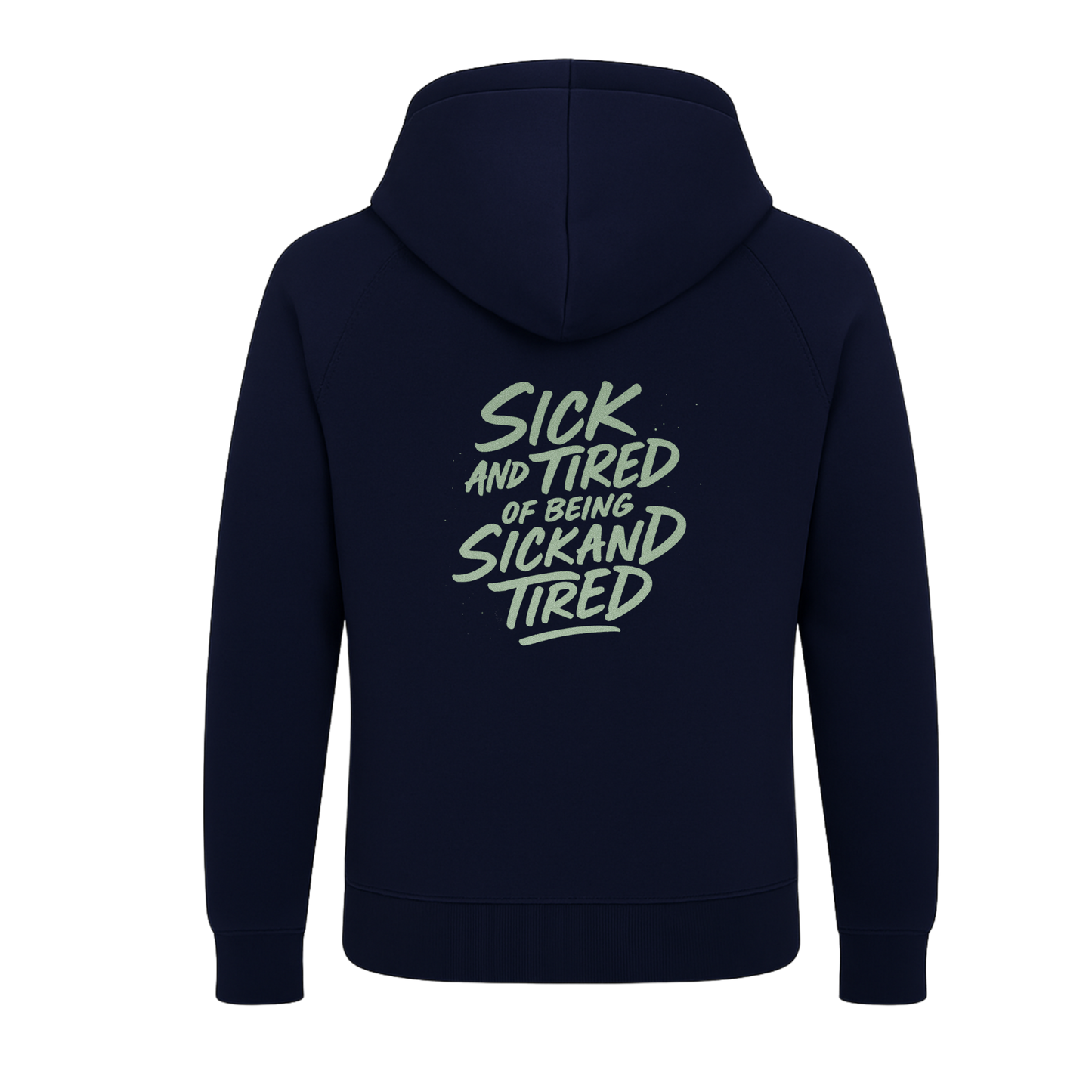 Sick n Tired  Premium Hoodie (Navy Hoodie with colour variant logo)