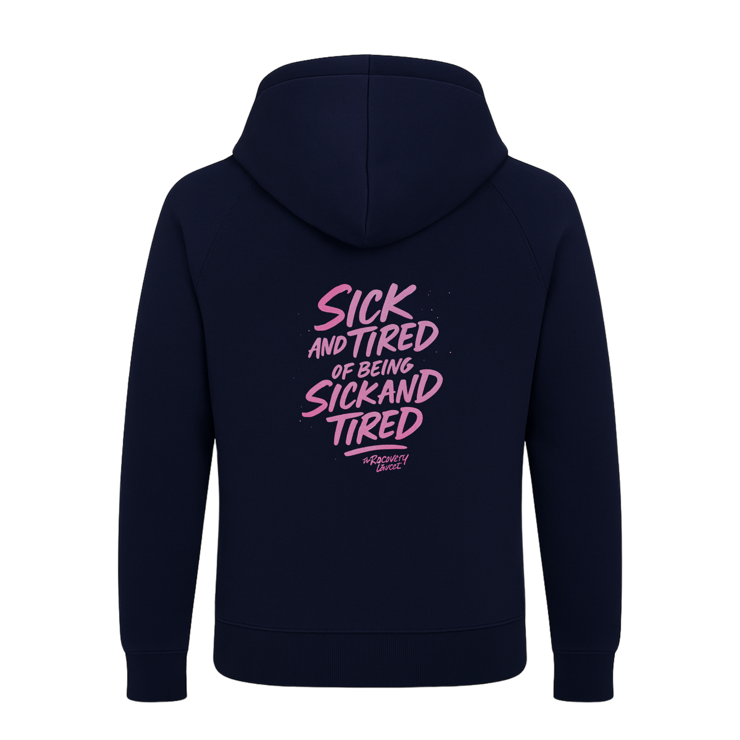 Sick n Tired  Premium Hoodie (Navy Hoodie with colour variant logo)