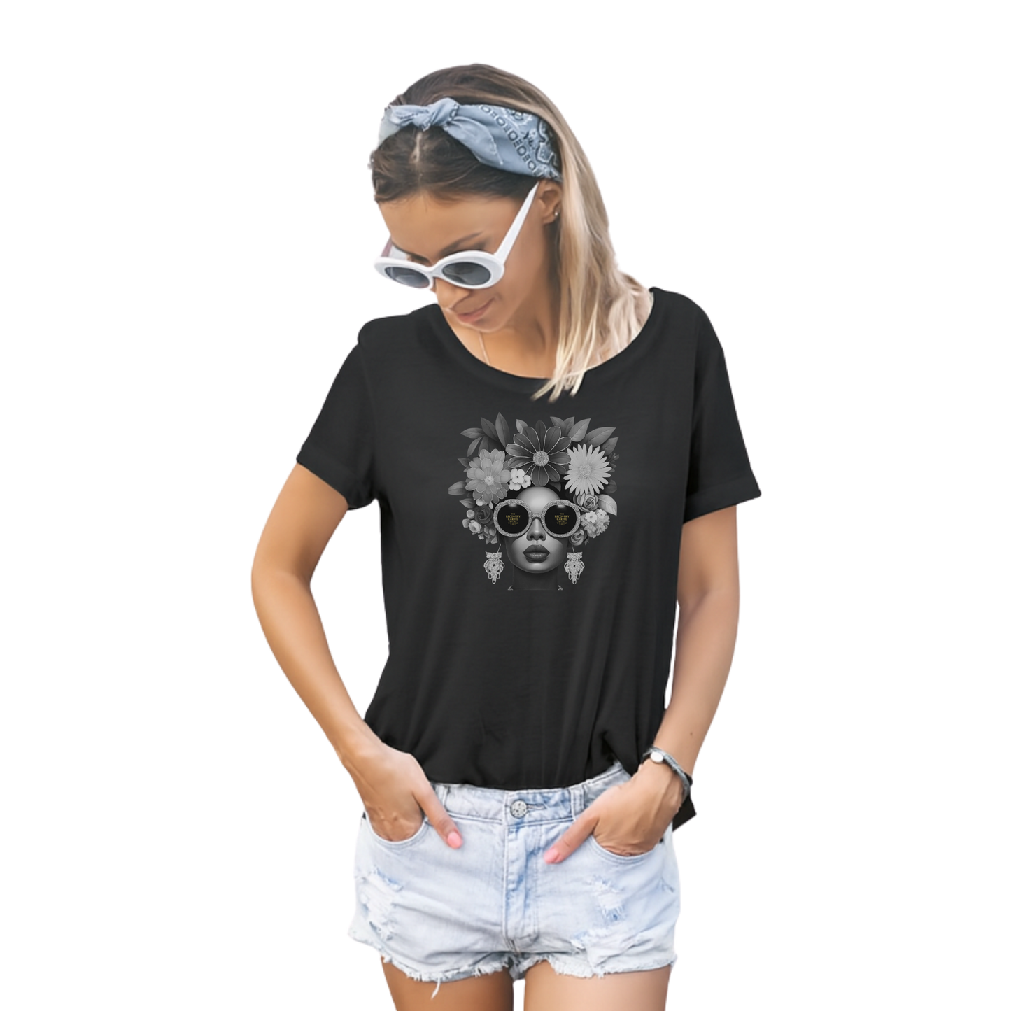 Peaceful Lilly T-shirts Black n White Lilly  - (Black / White / Navy)