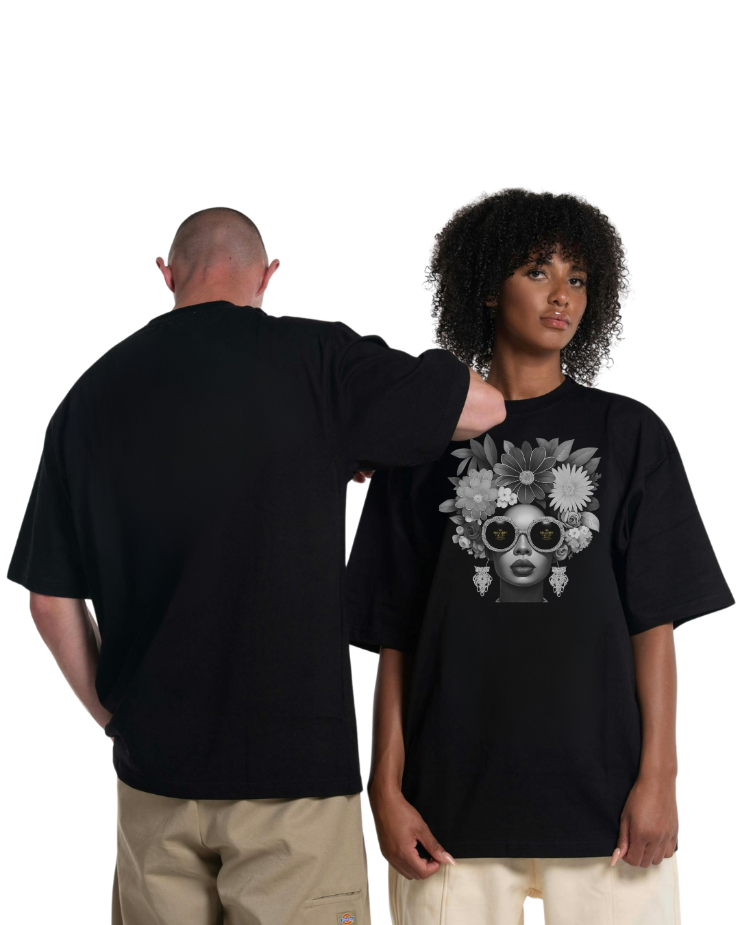 Peaceful Lilly - Long T-shirt Black n Red (Black or White)