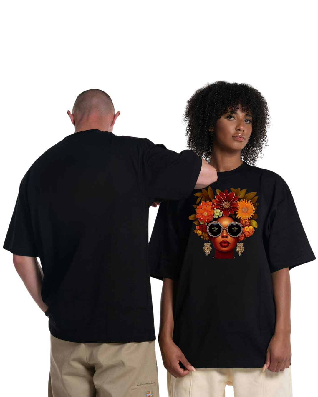 Peaceful Lilly - Long T-shirt Black n Red (Black or White)
