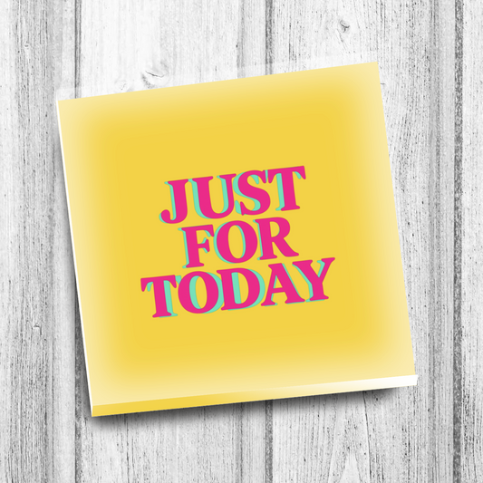 Glass Coaster - Just For Today - Yellow