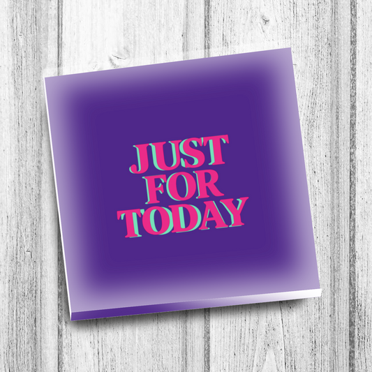 Glass Coaster - Just For Today - Purple