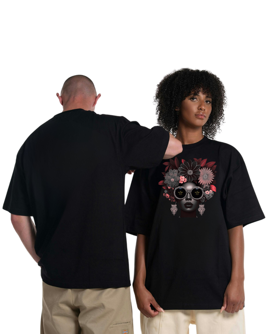 Peaceful Lilly - Long T-shirt Black n Red (Black or White)